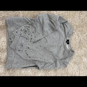 Grey top with pearls